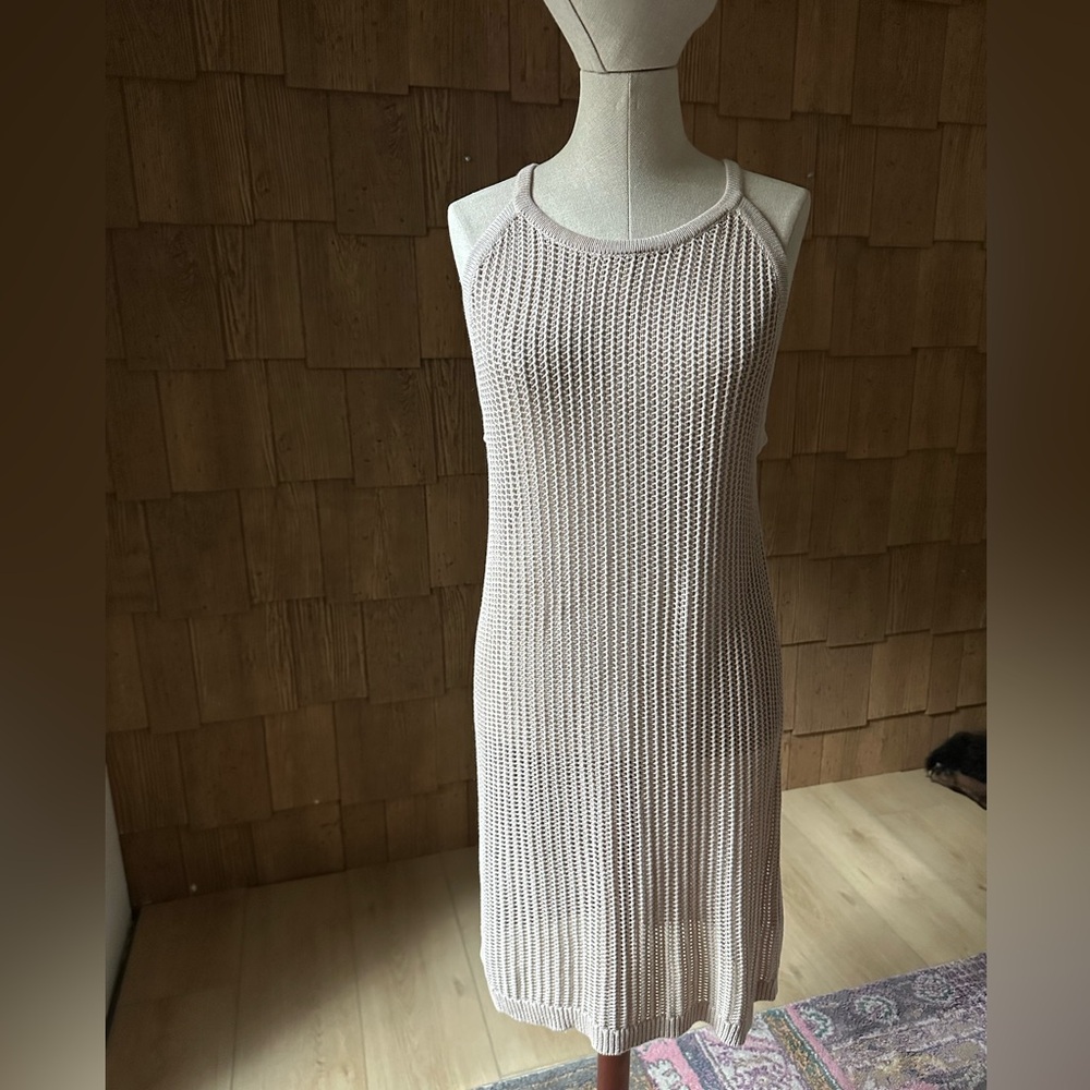Tahari Beige Knit Swim Coverup